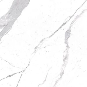 Close-up of Laminam Bianco Statuario Venato surface with grey veins